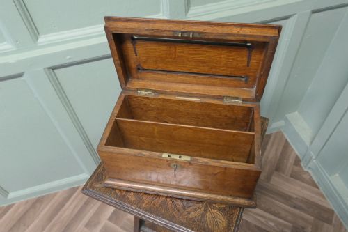 ARTS AND CRAFTS GOLDEN OAK CORRESPONDENCE POST OR LETTER BOX - ADDITIONAL PHOTO 2