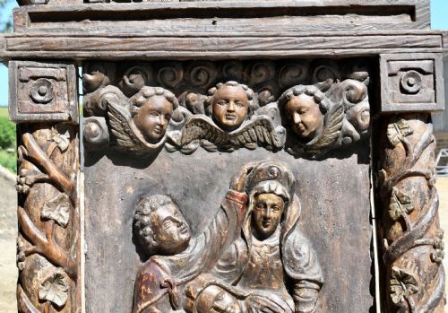 LARGE EUROPEAN MEDIAEVAL OAK CARVING OF CHRIST IN THE TOMB - ADDITIONAL PHOTO 7
