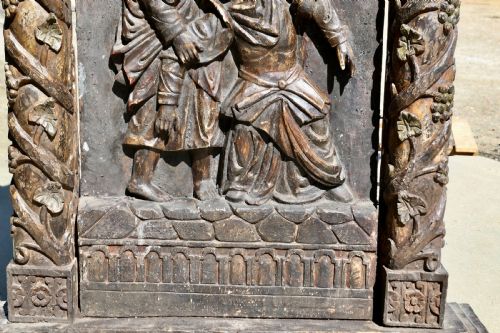 LARGE EUROPEAN MEDIAEVAL OAK CARVING OF CHRIST IN THE TOMB - ADDITIONAL PHOTO 9
