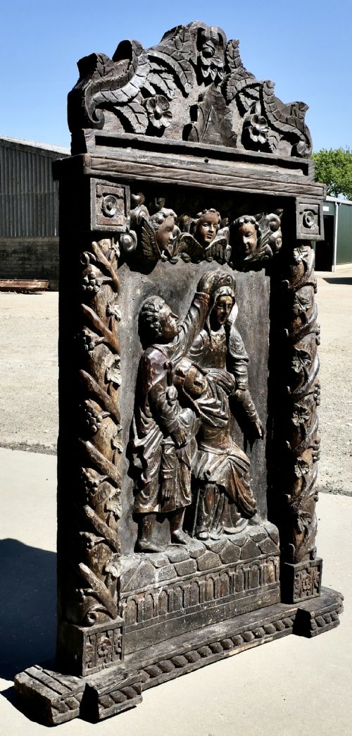 LARGE EUROPEAN MEDIAEVAL OAK CARVING OF CHRIST IN THE TOMB - ADDITIONAL PHOTO 13