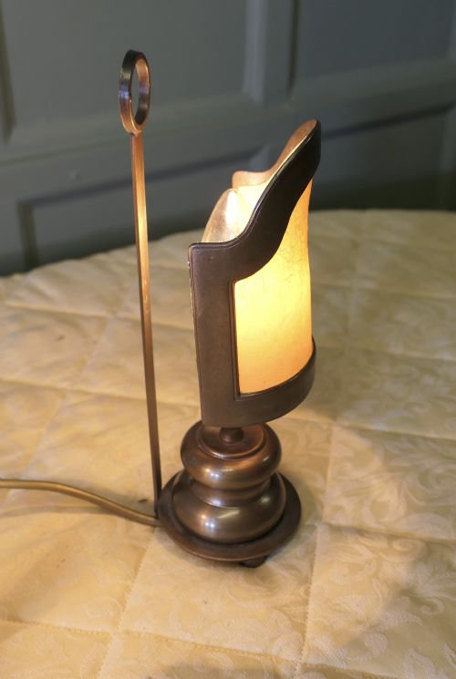 A PAIR OF RAILWAY LOOK BEDSIDE LAMPS - ADDITIONAL PHOTO 3