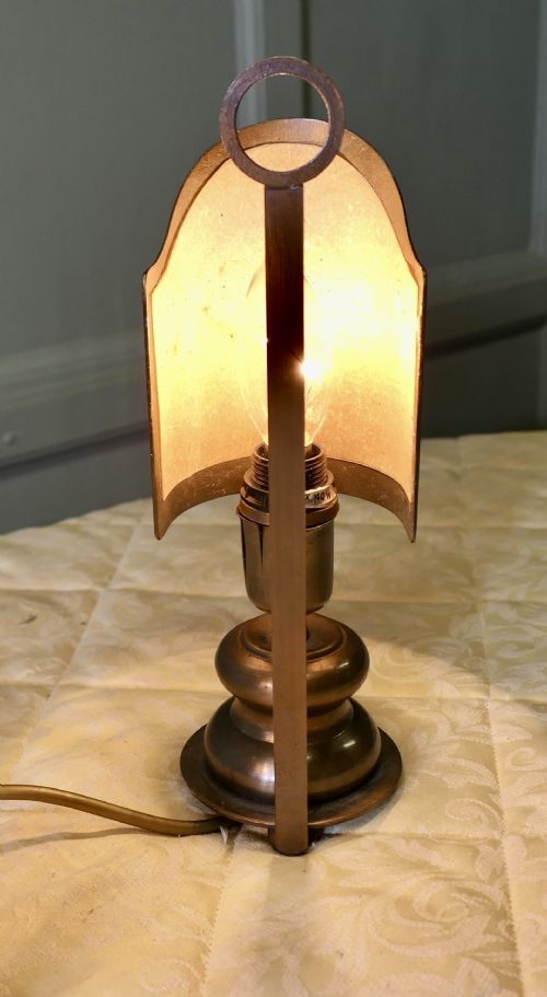 A PAIR OF RAILWAY LOOK BEDSIDE LAMPS - ADDITIONAL PHOTO 4