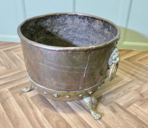 LARGE EARLY 19TH CENTURY COPPER LOG CAULDRON - ADDITIONAL PHOTO 3