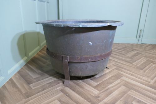 HEAVY COPPER AND WROUGHT IRON LOG BIN - ADDITIONAL PHOTO 3