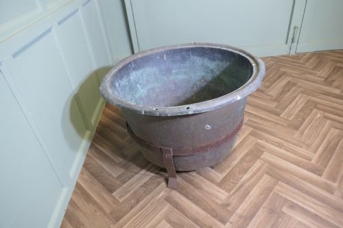HEAVY COPPER AND WROUGHT IRON LOG BIN - ADDITIONAL PHOTO 4