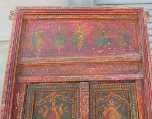 INDIAN PAINTED DOORS IN ORIGINAL FRAME WALL ART - ADDITIONAL PHOTO 2