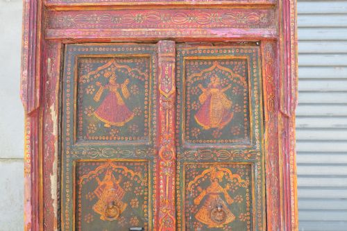 INDIAN PAINTED DOORS IN ORIGINAL FRAME WALL ART - ADDITIONAL PHOTO 3