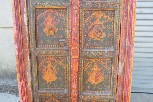 INDIAN PAINTED DOORS IN ORIGINAL FRAME WALL ART - ADDITIONAL PHOTO 4