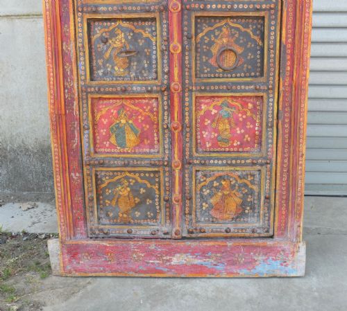 VIBRANT INDIAN PAINTED DOORS IN ORIGINAL FRAME WALL ART - ADDITIONAL PHOTO 6