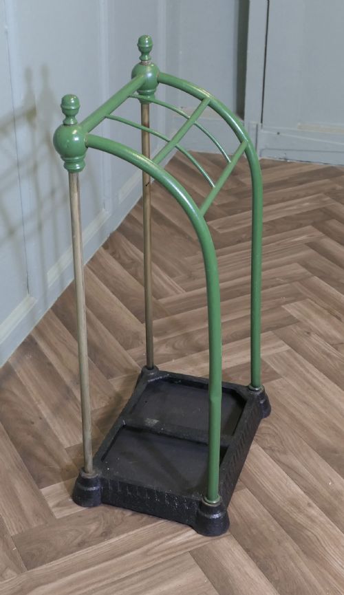 A VICTORIAN BRASS AND CAST IRON WALKING STICK STAND OR UMBRELLA STAND - ADDITIONAL PHOTO 2
