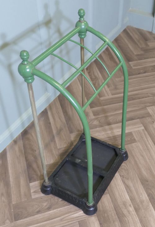 A VICTORIAN BRASS AND CAST IRON WALKING STICK STAND OR UMBRELLA STAND - ADDITIONAL PHOTO 4
