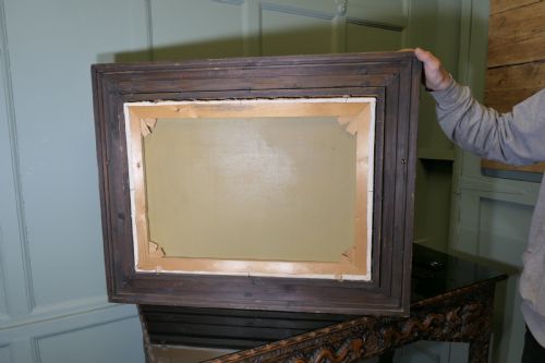 19TH CENTURY OIL PAINTING SIGNED WVDIJK VILLAGE FROM THE WATER - ADDITIONAL PHOTO 4