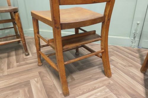 SET OF 8 VICTORIAN BEECH AND ELM SCHOOL CHAIRS - ADDITIONAL PHOTO 2