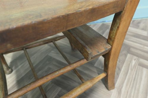 SET OF 8 VICTORIAN BEECH AND ELM SCHOOL CHAIRS - ADDITIONAL PHOTO 5