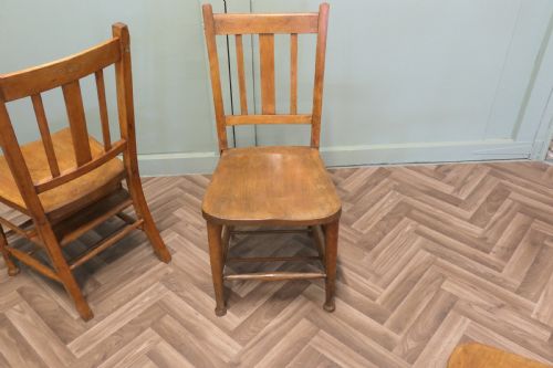 SET OF 8 VICTORIAN BEECH AND ELM SCHOOL CHAIRS - ADDITIONAL PHOTO 6
