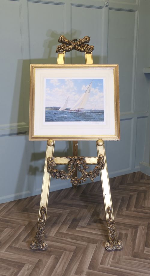 A LARGE FRENCH CARVED GILT EASEL - ADDITIONAL PHOTO 1