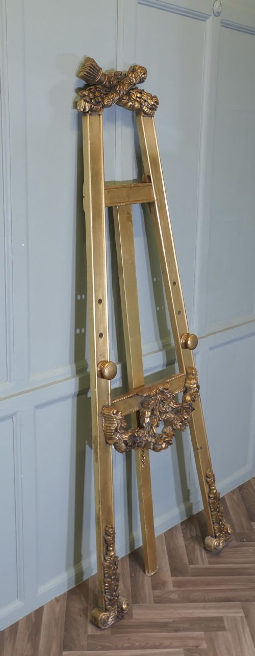 A LARGE FRENCH CARVED GILT EASEL - ADDITIONAL PHOTO 2