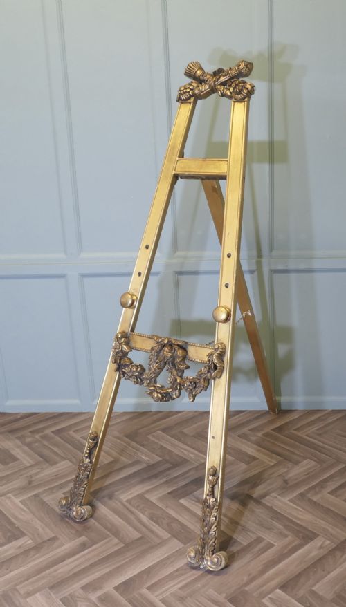 A LARGE FRENCH CARVED GILT EASEL - ADDITIONAL PHOTO 3