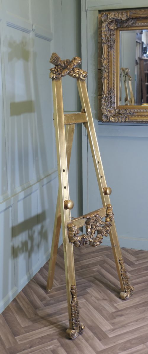 A LARGE FRENCH CARVED GILT EASEL - ADDITIONAL PHOTO 4