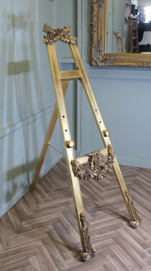 A LARGE FRENCH CARVED GILT EASEL - ADDITIONAL PHOTO 6