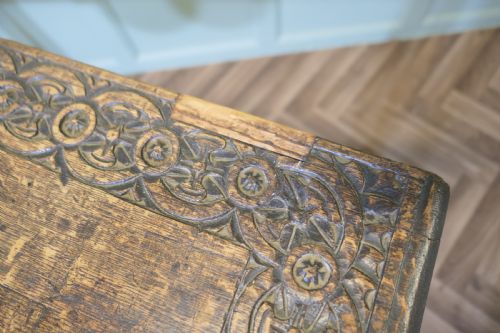 CELTIC CARVED OAK OCCASIONAL TABLE - ADDITIONAL PHOTO 8