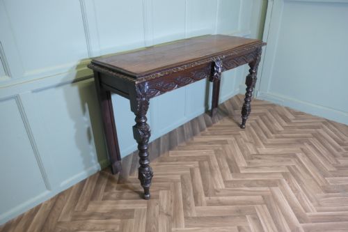 GOTHIC CARVED COUNTRY OAK HALL TABLE - ADDITIONAL PHOTO 3