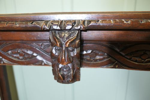 GOTHIC CARVED COUNTRY OAK HALL TABLE - ADDITIONAL PHOTO 4