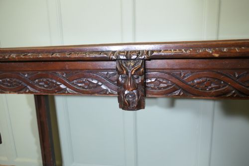 GOTHIC CARVED COUNTRY OAK HALL TABLE - ADDITIONAL PHOTO 5