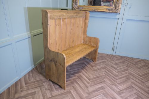 HIGH BACK PINE SETTLE FIRESIDE PUB BENCH - ADDITIONAL PHOTO 4