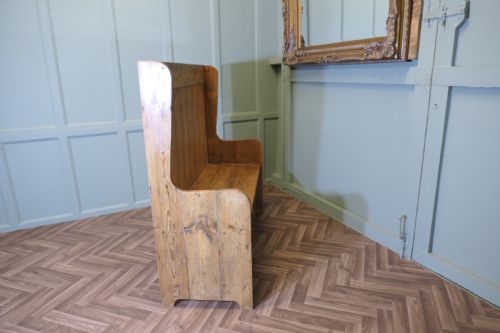 HIGH BACK PINE SETTLE FIRESIDE PUB BENCH - ADDITIONAL PHOTO 5