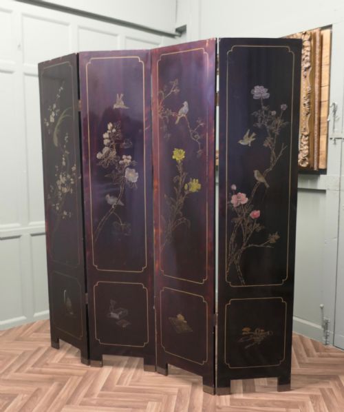 JAPANESE DECORATED LACQUER AND PAINTED FOLDING SCREEN - ADDITIONAL PHOTO 5