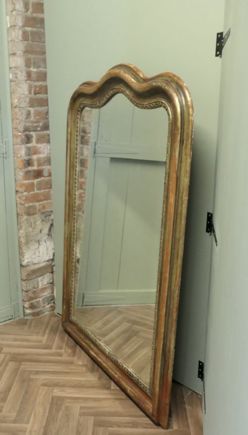 5FT TALL FRENCH 19TH CENTURY LOUIS PHILIPPE WALL MIRROR - ADDITIONAL PHOTO 2