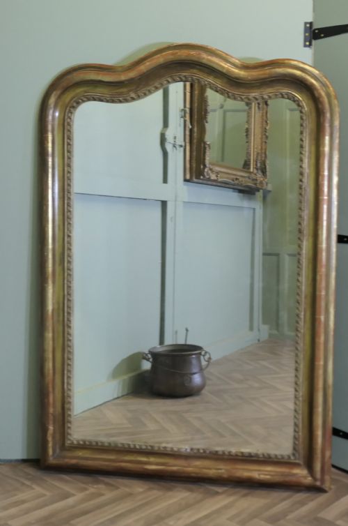 5FT TALL FRENCH 19TH CENTURY LOUIS PHILIPPE WALL MIRROR - ADDITIONAL PHOTO 4