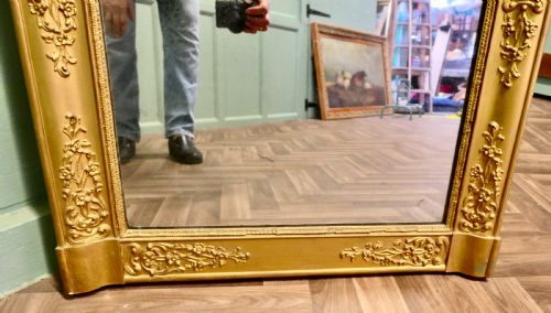 FRENCH GILT OVERMANTEL WALL MIRROR - ADDITIONAL PHOTO 3