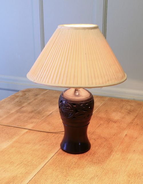 BULBOUS CERAMIC BLACK TABLE LAMP - ADDITIONAL PHOTO 2