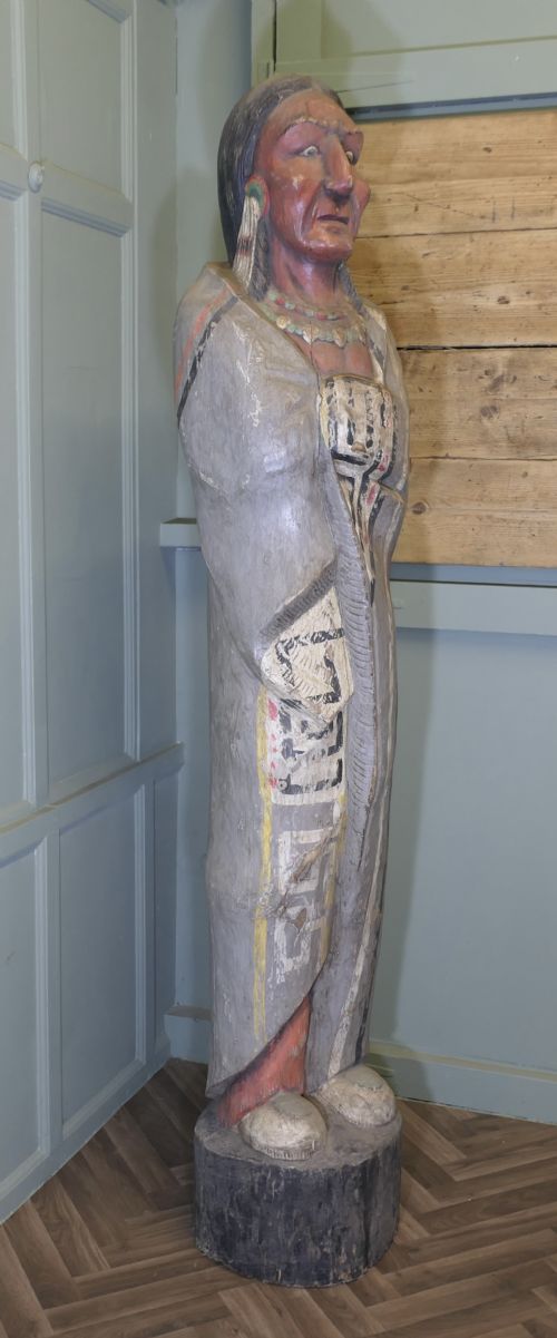 LARGE CARVED CIGAR STORE INDIAN SHOP TRADE SIGN - ADDITIONAL PHOTO 4