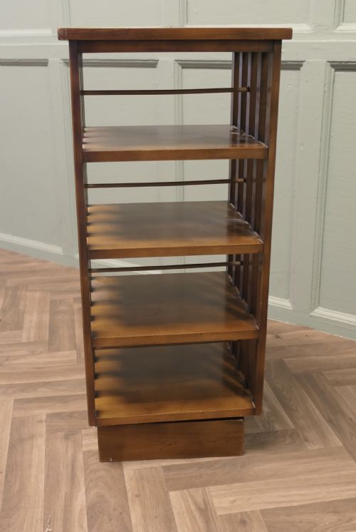 A PETITE FRENCH 4 SHELF REVOLVING BOOKCASE - ADDITIONAL PHOTO 1