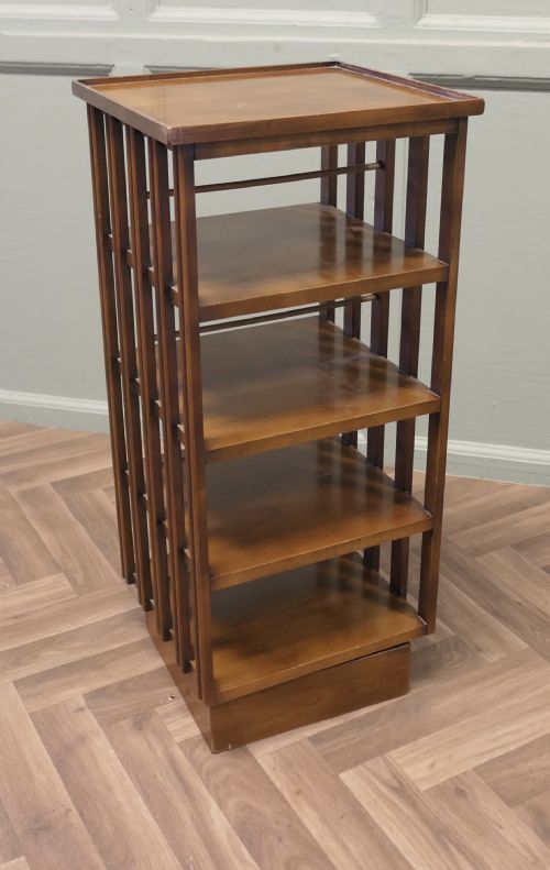 A PETITE FRENCH 4 SHELF REVOLVING BOOKCASE - ADDITIONAL PHOTO 2
