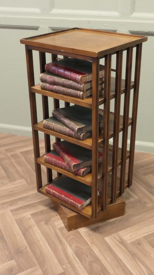 A PETITE FRENCH 4 SHELF REVOLVING BOOKCASE - ADDITIONAL PHOTO 5