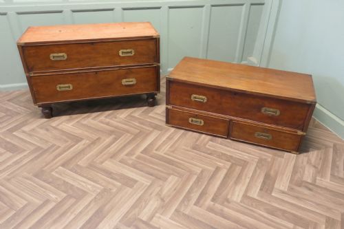 TEAK CAMPAIGN CHEST 2 PIECE SECRETAIRE - ADDITIONAL PHOTO 5