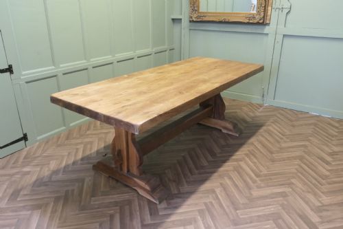A LARGE FRENCH OAK FARMHOUSE TABLE TABLE MONASTRE - ADDITIONAL PHOTO 1