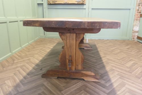 A LARGE FRENCH OAK FARMHOUSE TABLE TABLE MONASTRE - ADDITIONAL PHOTO 3