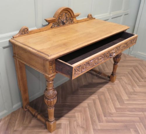 GREEN MAN CARVED GOLDEN OAK HALL TABLE - ADDITIONAL PHOTO 5