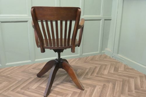 A GOOD QUALITY ART DECO DESK CHAIR - ADDITIONAL PHOTO 1