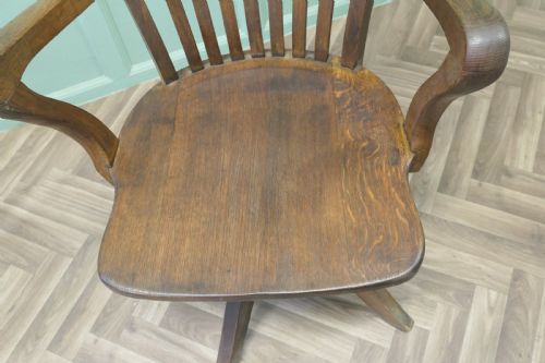 A GOOD QUALITY ART DECO DESK CHAIR - ADDITIONAL PHOTO 3
