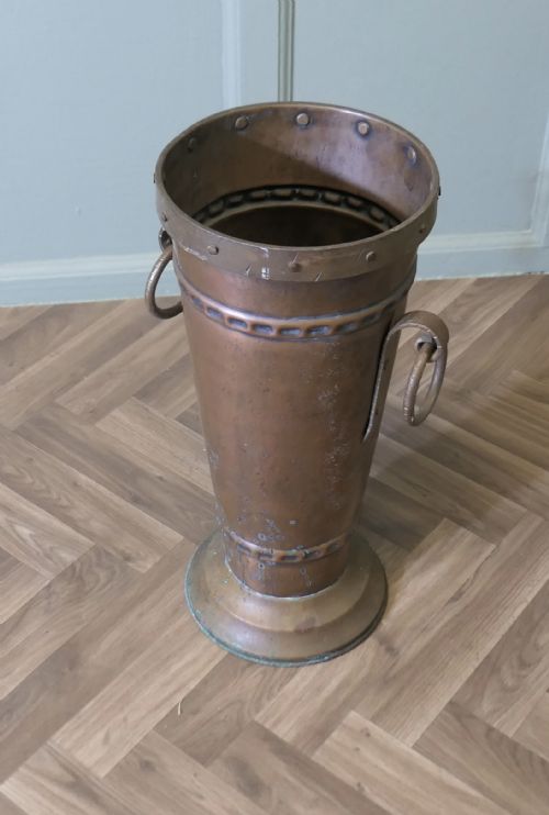 ARTS AND CRAFTS COPPER STICK STAND UMBRELLA STAND - ADDITIONAL PHOTO 2