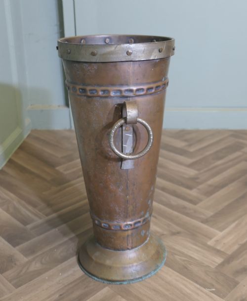 ARTS AND CRAFTS COPPER STICK STAND UMBRELLA STAND - ADDITIONAL PHOTO 3