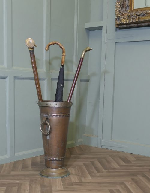 ARTS AND CRAFTS COPPER STICK STAND UMBRELLA STAND - ADDITIONAL PHOTO 5