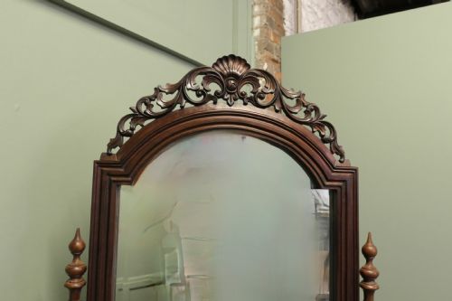 DECORATIVE CARVED CHEVAL DRESSING MIRROR - ADDITIONAL PHOTO 1
