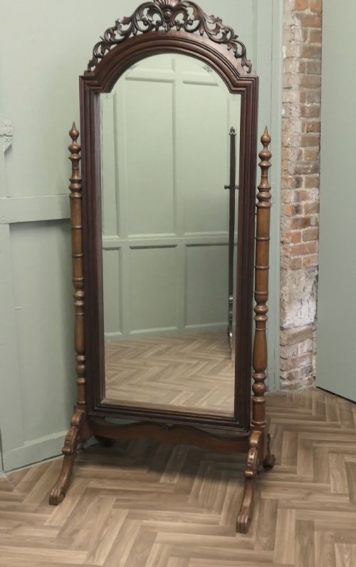 DECORATIVE CARVED CHEVAL DRESSING MIRROR - ADDITIONAL PHOTO 4